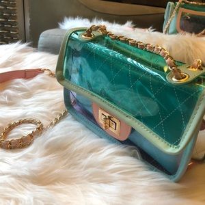 🌈 Clear multi color PVC cross body fashion purse